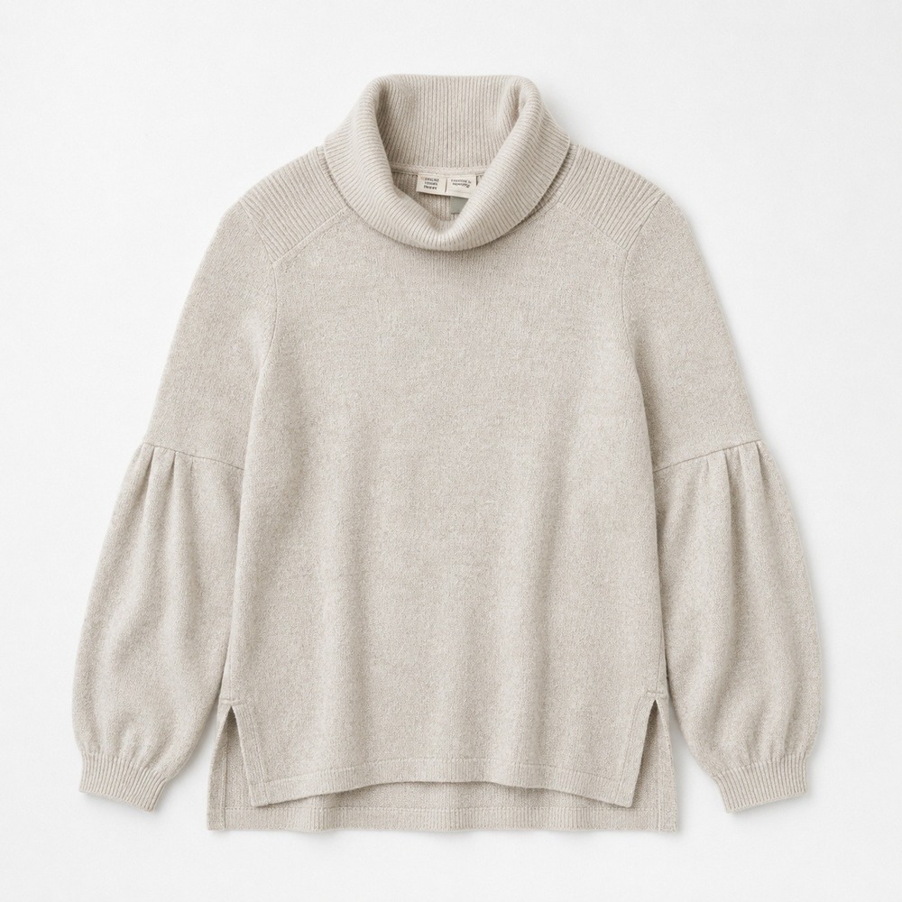 Saturday‎ Sunday Anthropologie Sweater Womens Small Beige Turtleneck Minimalist